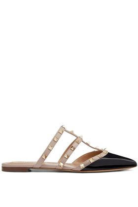 Sandali in pelle nero/rosa cipria Rockstud Valentino Garavani | 5W2S0H15VNWN91